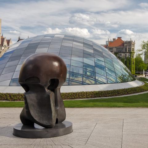 Nuclear Energy sculpture by Henry Moore