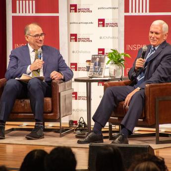David Axelrod (left) and Mike Pence