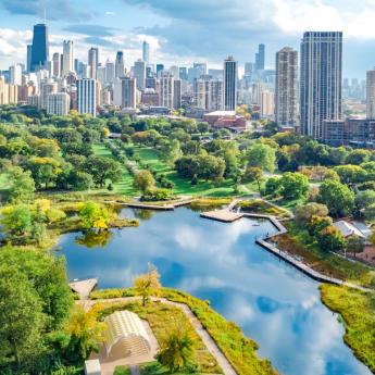 View of Chicago skyline 