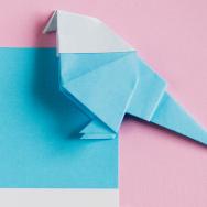 Card with origami bird