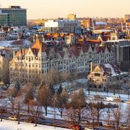 Campus in snow 