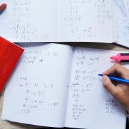 A student doing homework