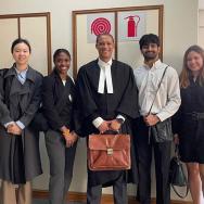 Ritik Shah, center right, and other law students meet with Advocates of the High Court.
